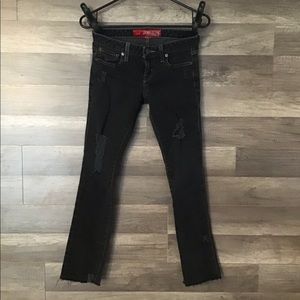 Black distressed guess jeans